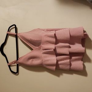 Swim by Cacique Red Striped Seersucker Tankini